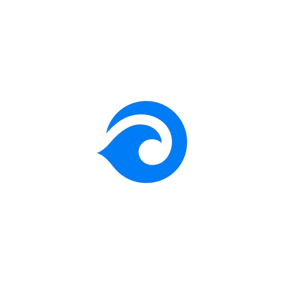 Wave circle or letter logo template and symbol abstract blue vector