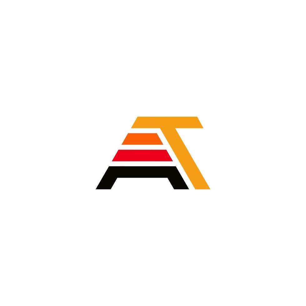 letter AT, Line build Monogram Logo. Suitable for Business sport, technology, fashion, digital And future creative Business vector