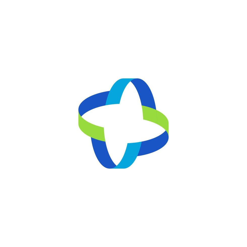 group connection logo. four symbol in the circle logo team vector