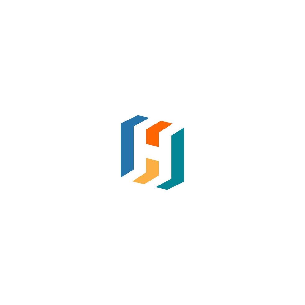 simple letter H logo, icon h rotated remains the same shape vector