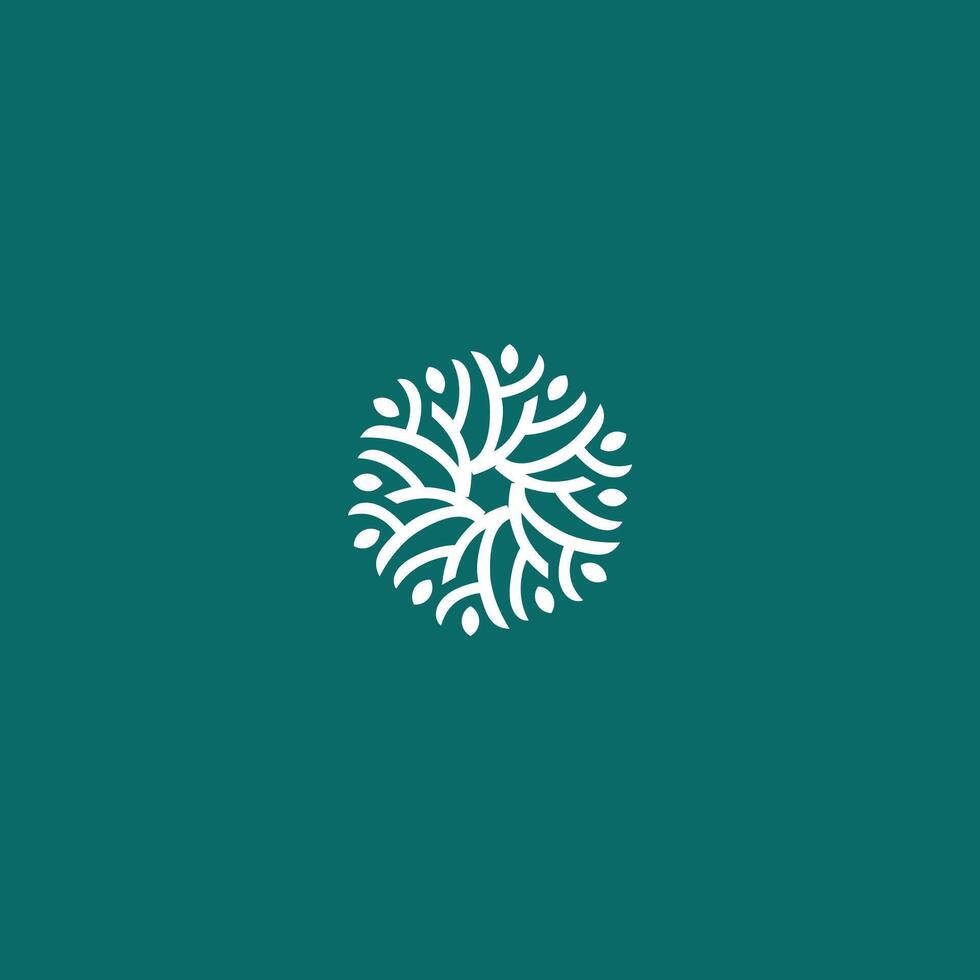 abstract leaf tree vortex logo for green business vector