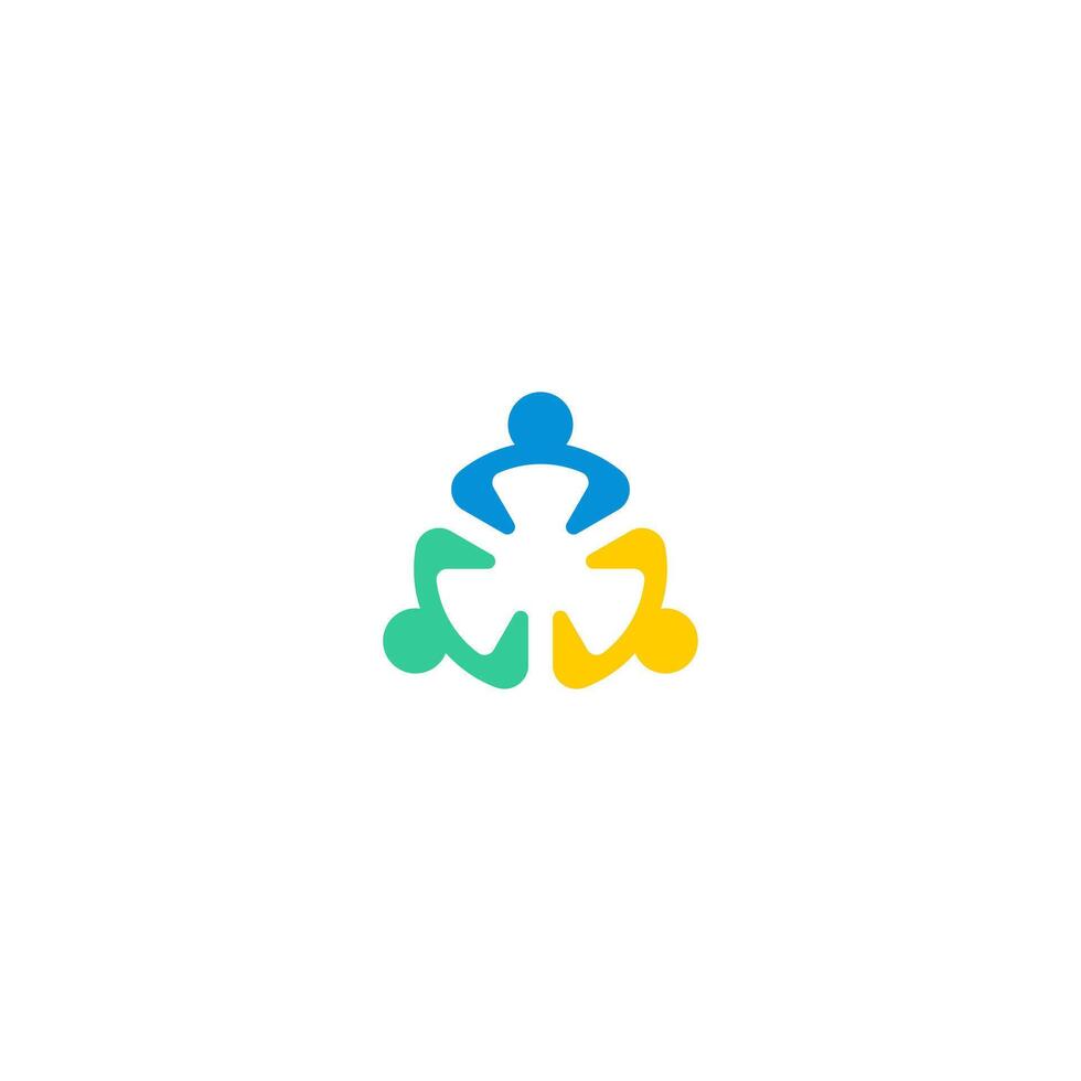 simple human Community logo. Circle three abstract people logo , team, group, meeting, together. vector