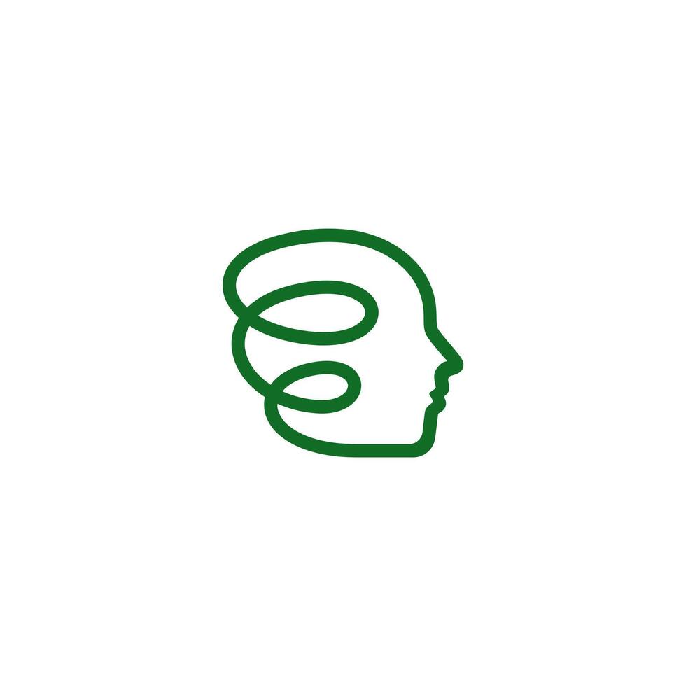 tech head logo , simple line technology vector