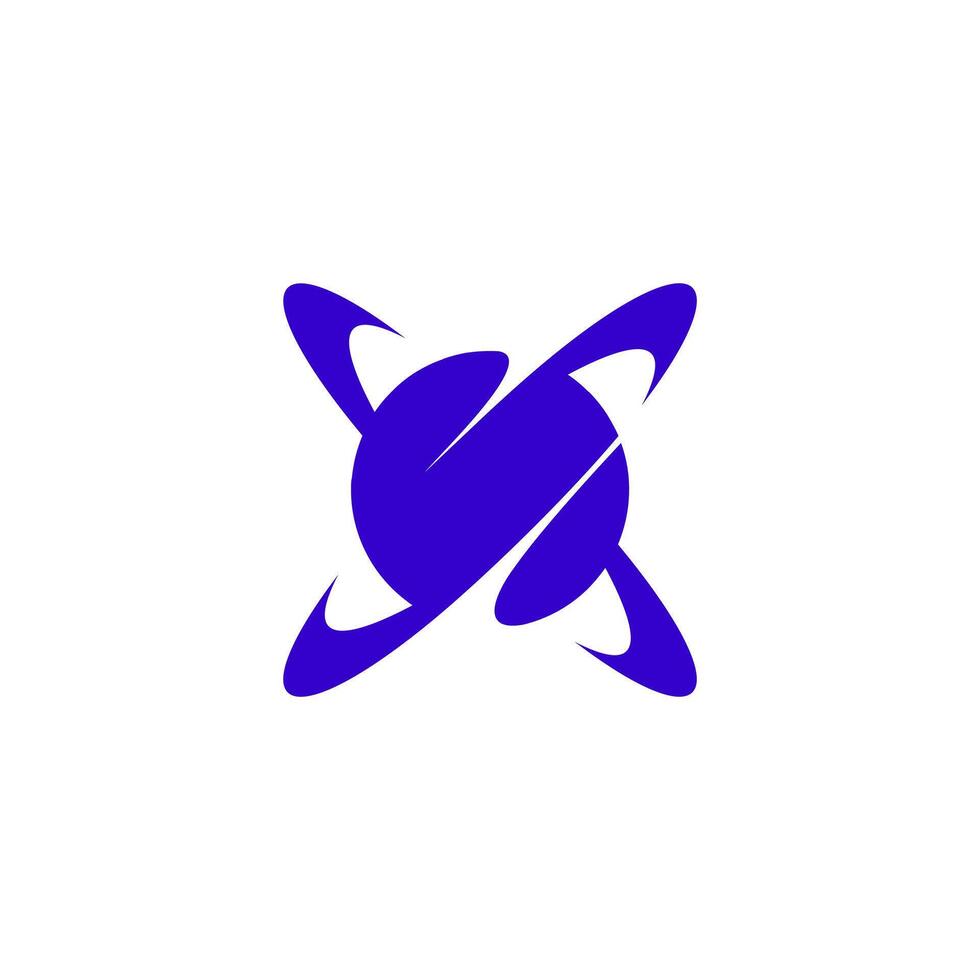 abstract planet Space blue eclipse logo vector