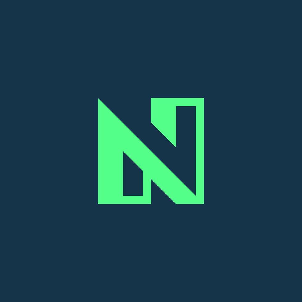 Letter N logo. icon modern business. green color combination vector