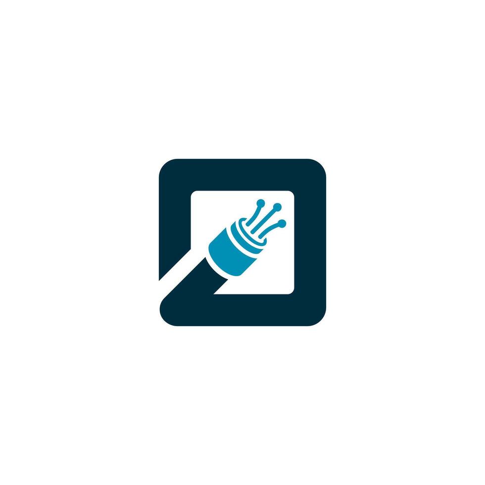 illustration graphic logo design of square cable, finance and business icon, with arrow grow Statistic suitable for business cable lab vector