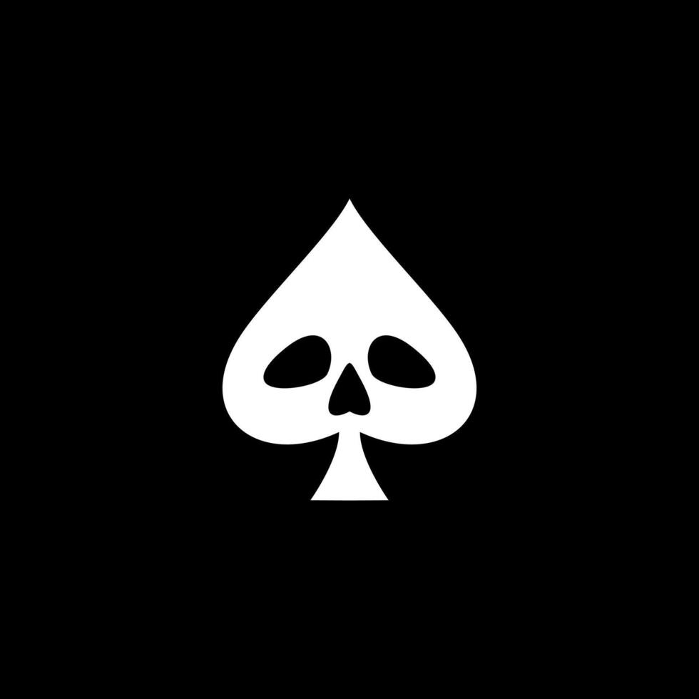 ace skull face icon, leaf skull logo simple vector