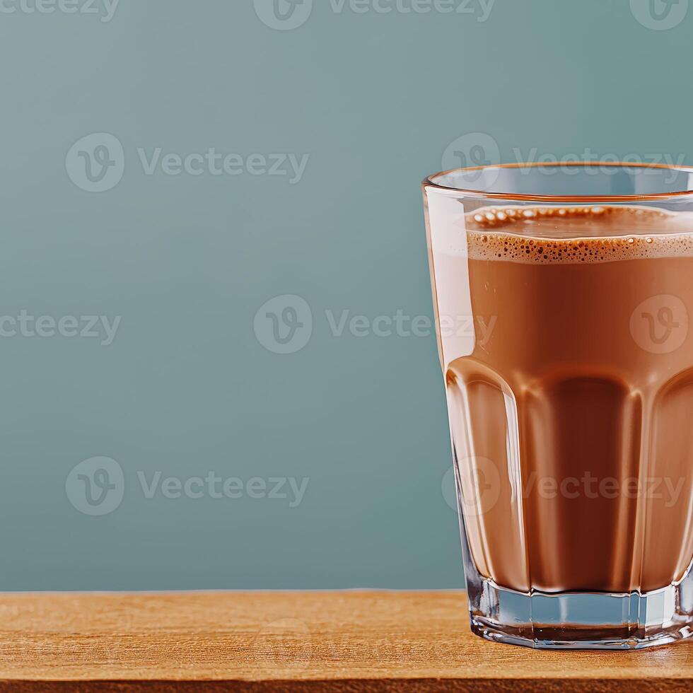 A glass of chocolate milk photo