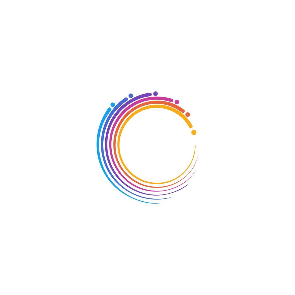 People letter C logo, human logo, success icon vector