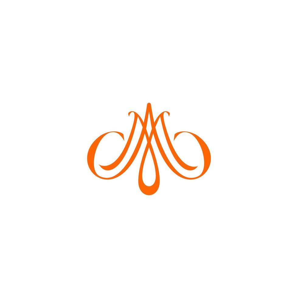 bee logo luxury, AM elegant icon vector