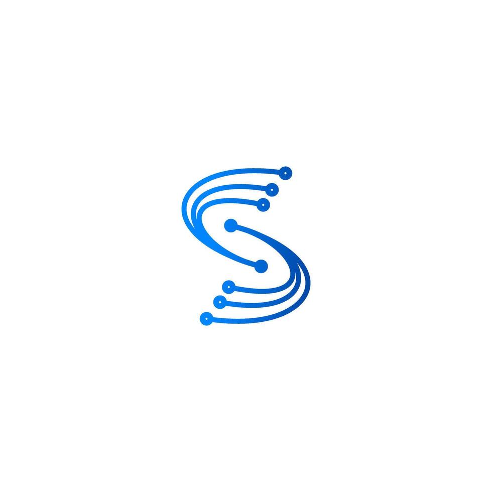 S letter logo, tech, digital, Futuristic, modern vector