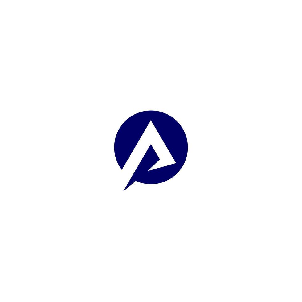 Letter A circle logo, blue, simple, modern, branding, corporate vector