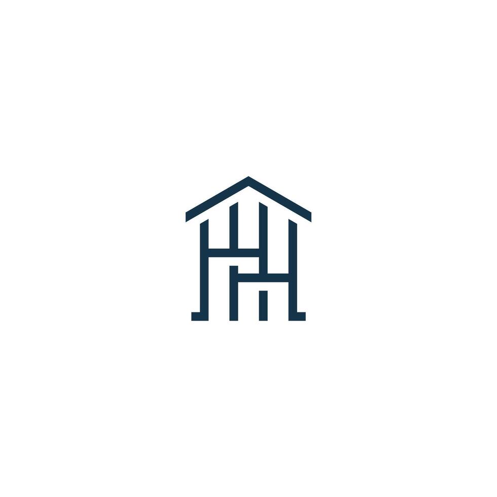 letter h with H for house logo icon design template. vector