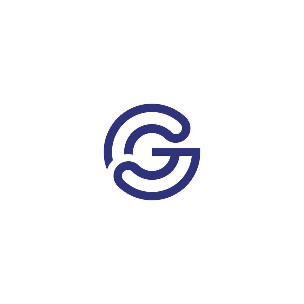 letter G line logo design simple icon template vector