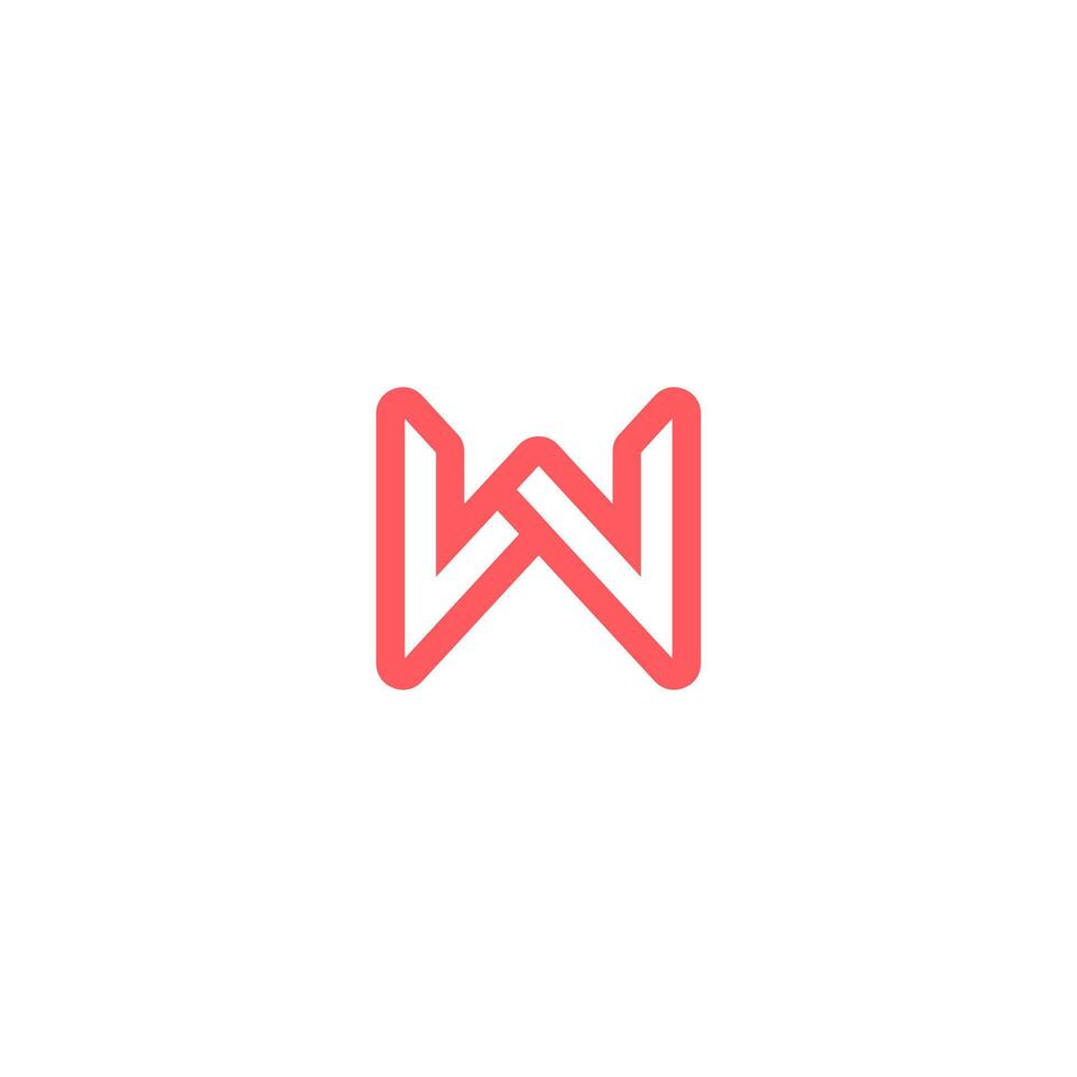 W logo letter design, line style template concept design. illustrations vector