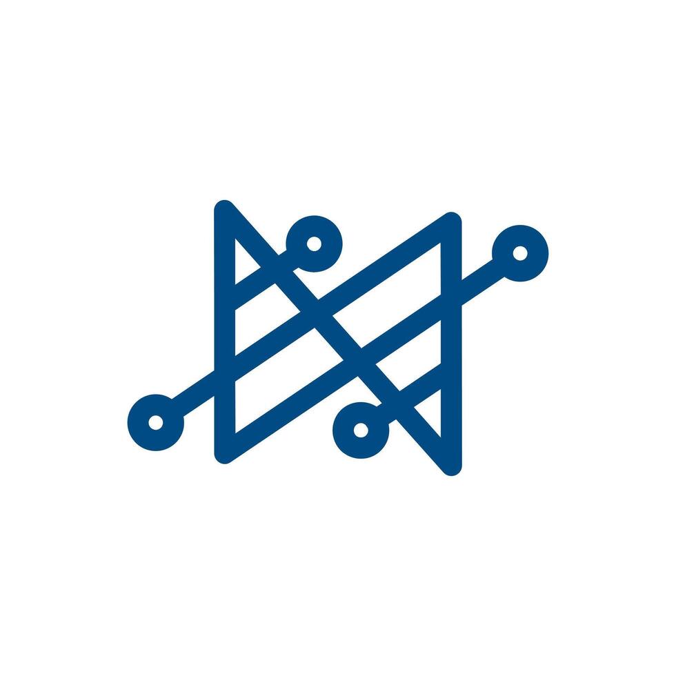 N logo digital connecting line style art. graphic source editable. vector