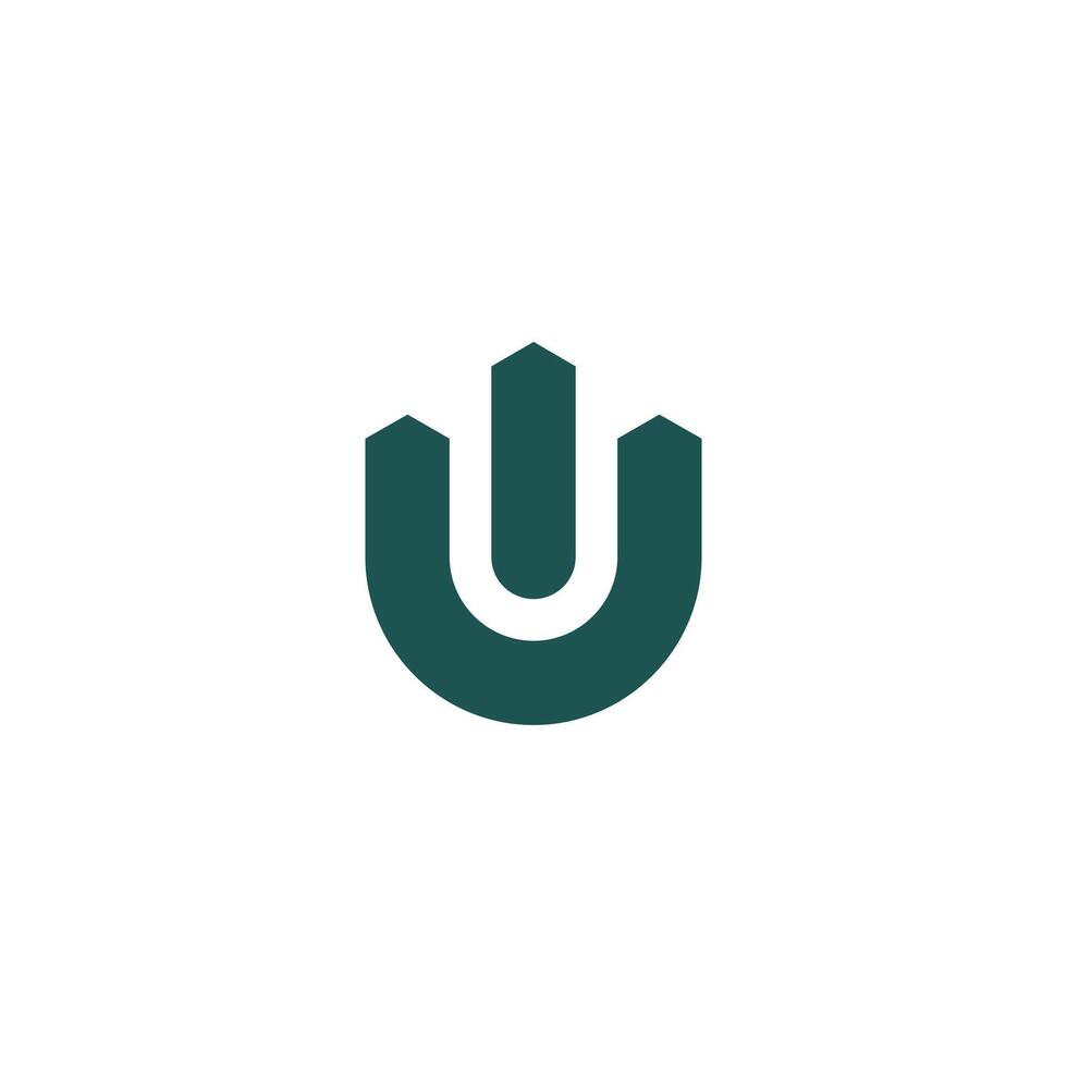 U letter logo, meaning building, meaning power vector