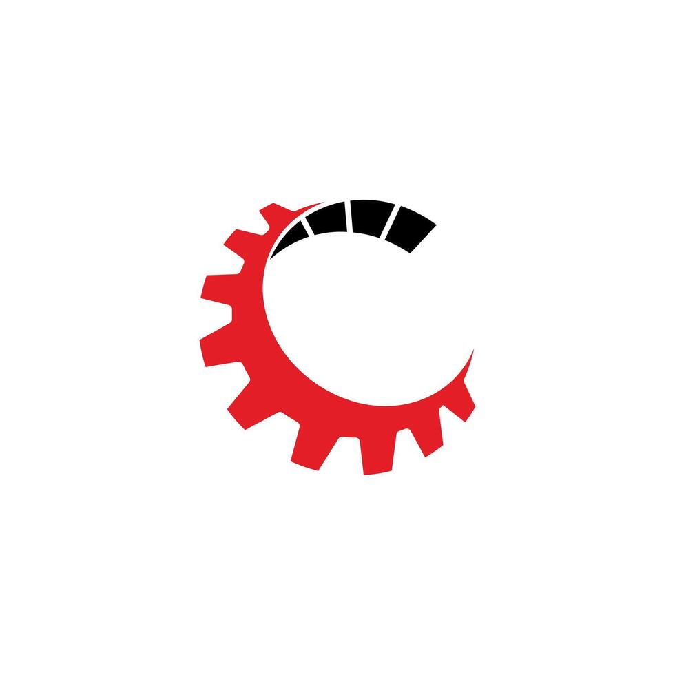 Letter C Gear Logo Design. Gear icon illustration vector
