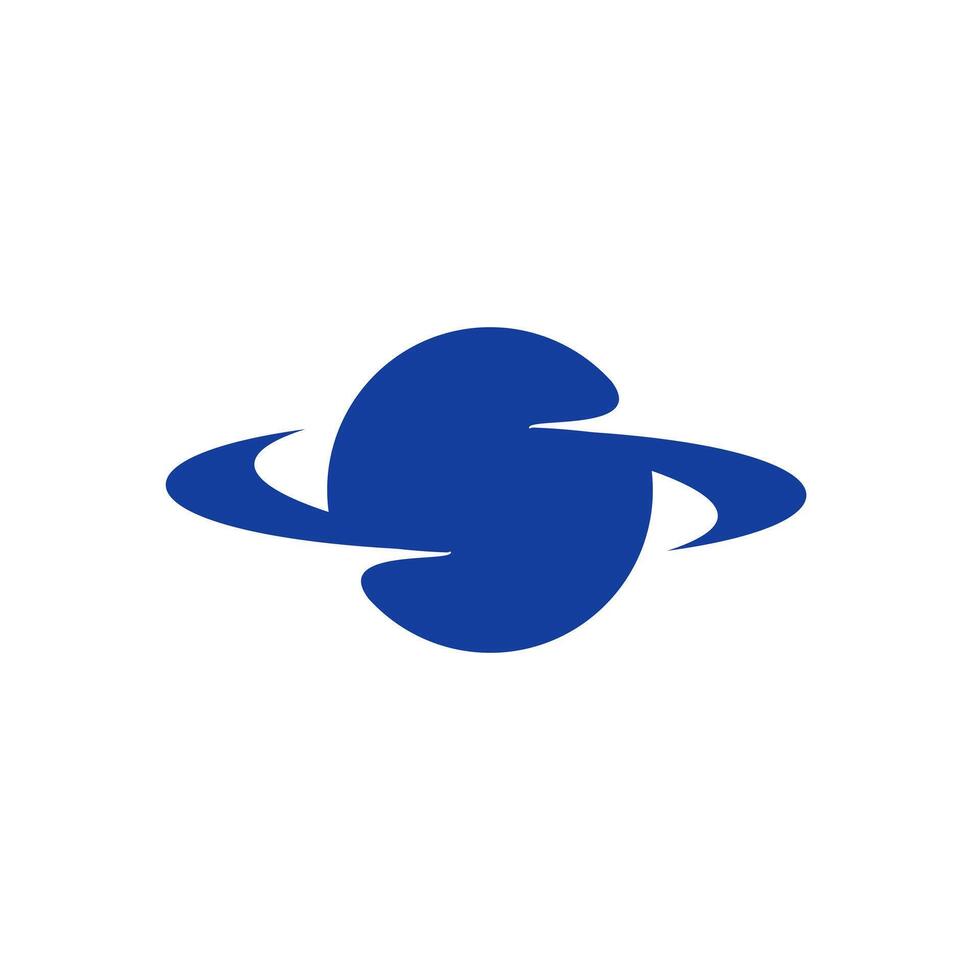 simple Space abstract eclipse S Letter logo vector