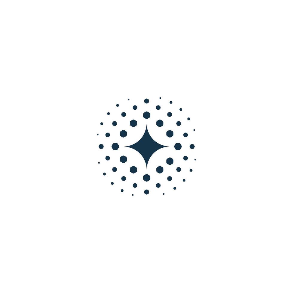 star illustration black color isolated on white background. dot texture vector