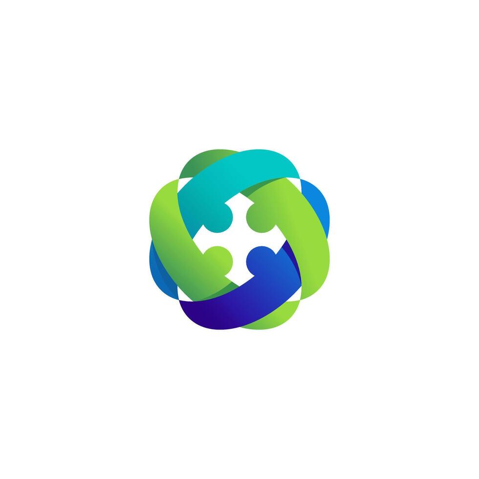 Community human Logo with gradient color, people logo design template design element, illustration vector