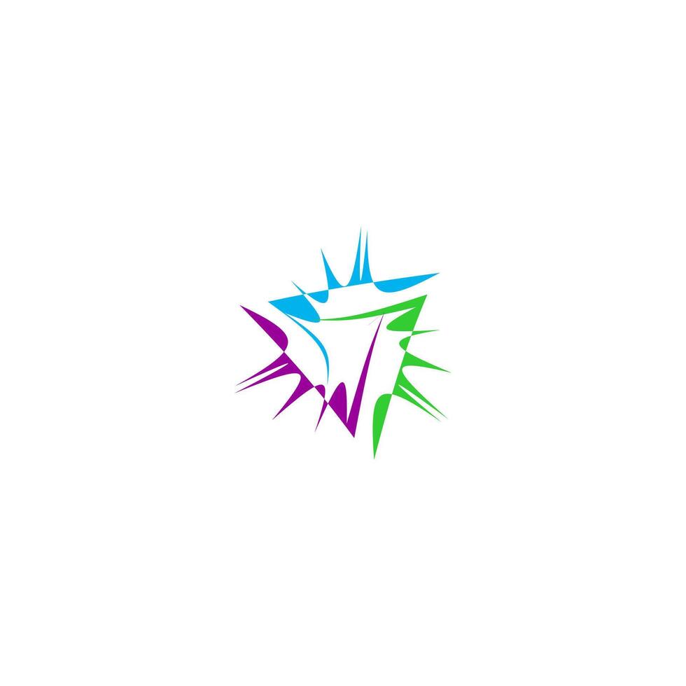 abstract triangle firework logo, icon vector