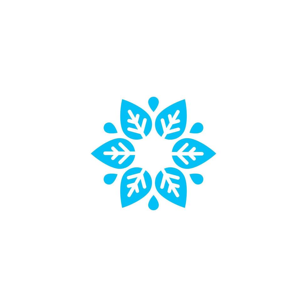 ice snow shape with leaf style, flat design for your business vector