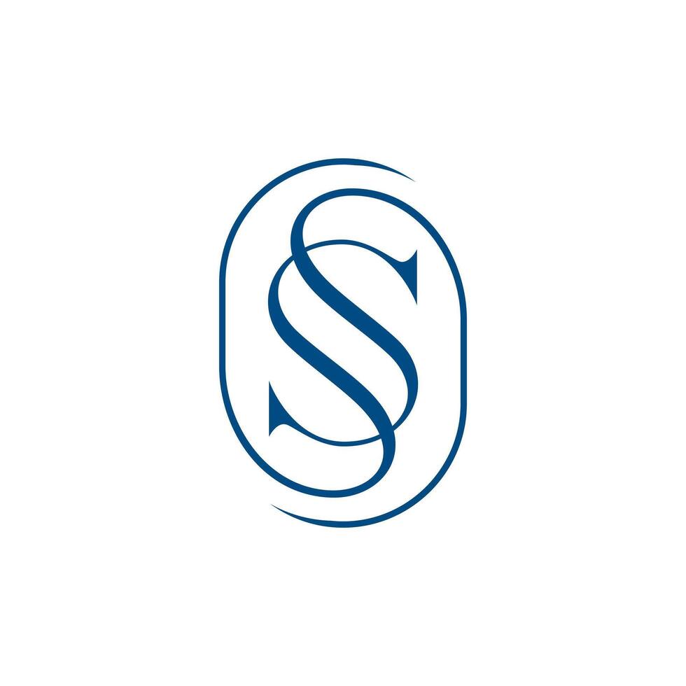 SS In circle shape for S logo source editable. vector