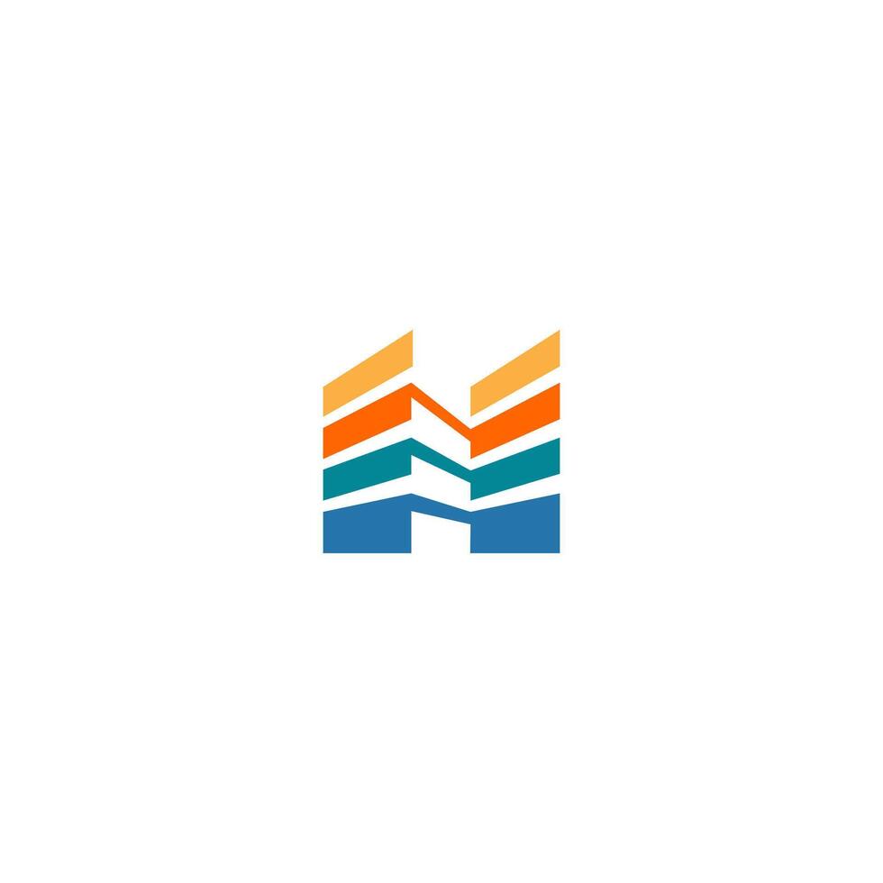 H letter Building center logo, event logo color soft nature. vector