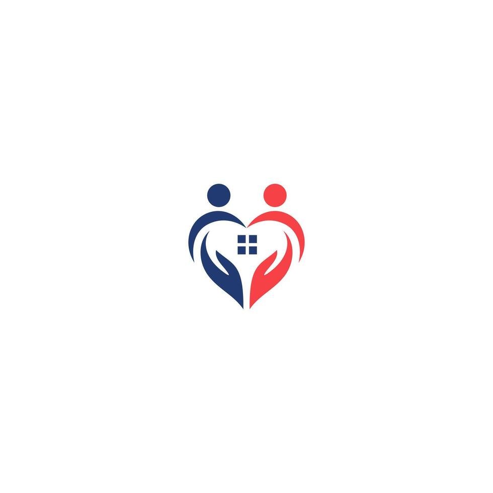 human care logo design creative and modern concept human, home, people, house, heart shape vector