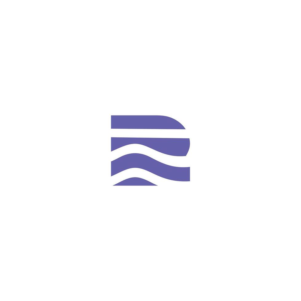 Letter R Logo line initial, Flat Logo Design Template simple abstract purple vector