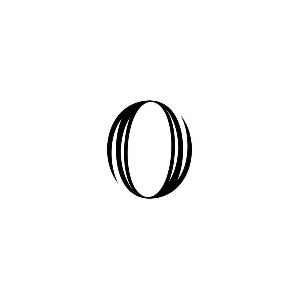 elegant simple minimal luxury serif font alphabet letter O black vector