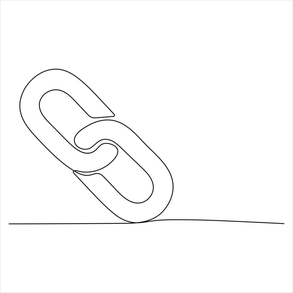 Hyperlink chain symbol continuous oneline drawing illustration vector