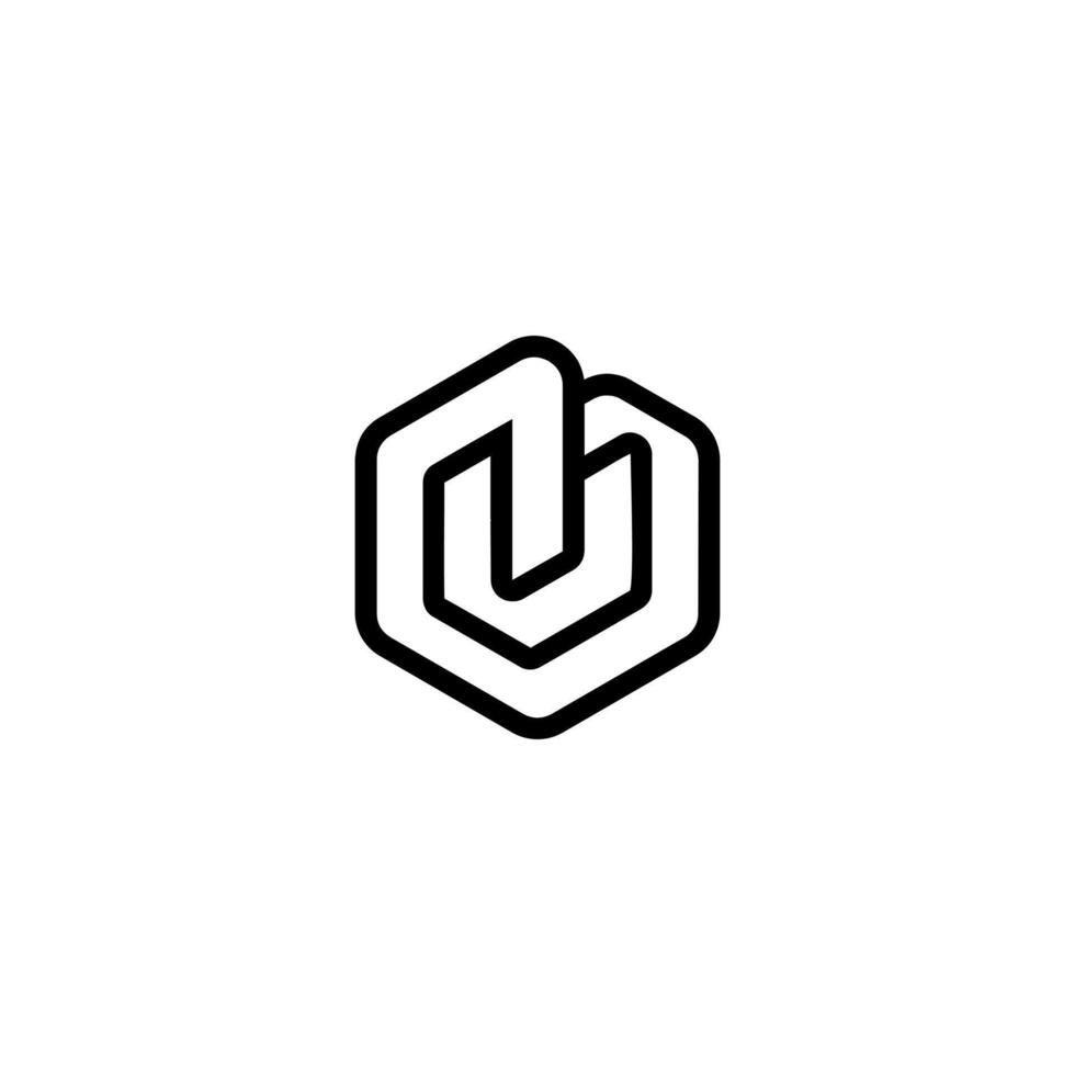 Letter U geometric line logo. vector
