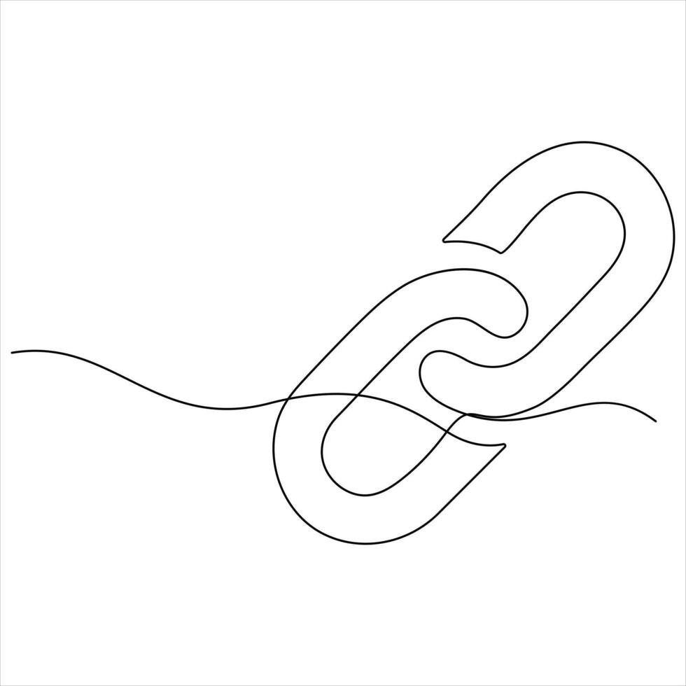 Simple link or hyperlink chain oneline continuous line drawing illustration vector