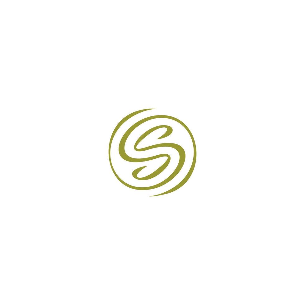 letter S or SS font artistic yin yang. logo monogram simple concept. vector