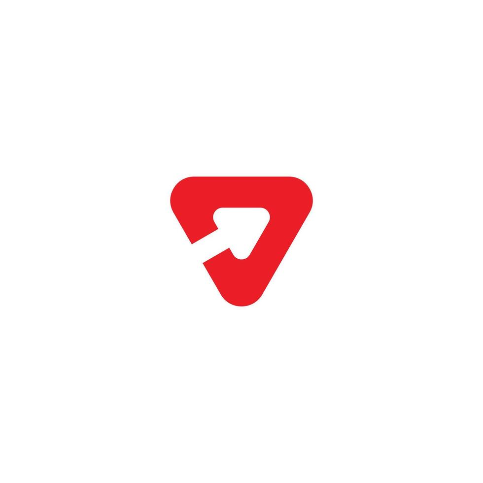 Simple red Arrow Up Logo dynamic Shape Flat Logo Design Template Element for Business and Branding. vector