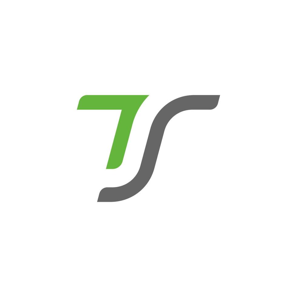 T logo, TS letter logo, icon green modern vector