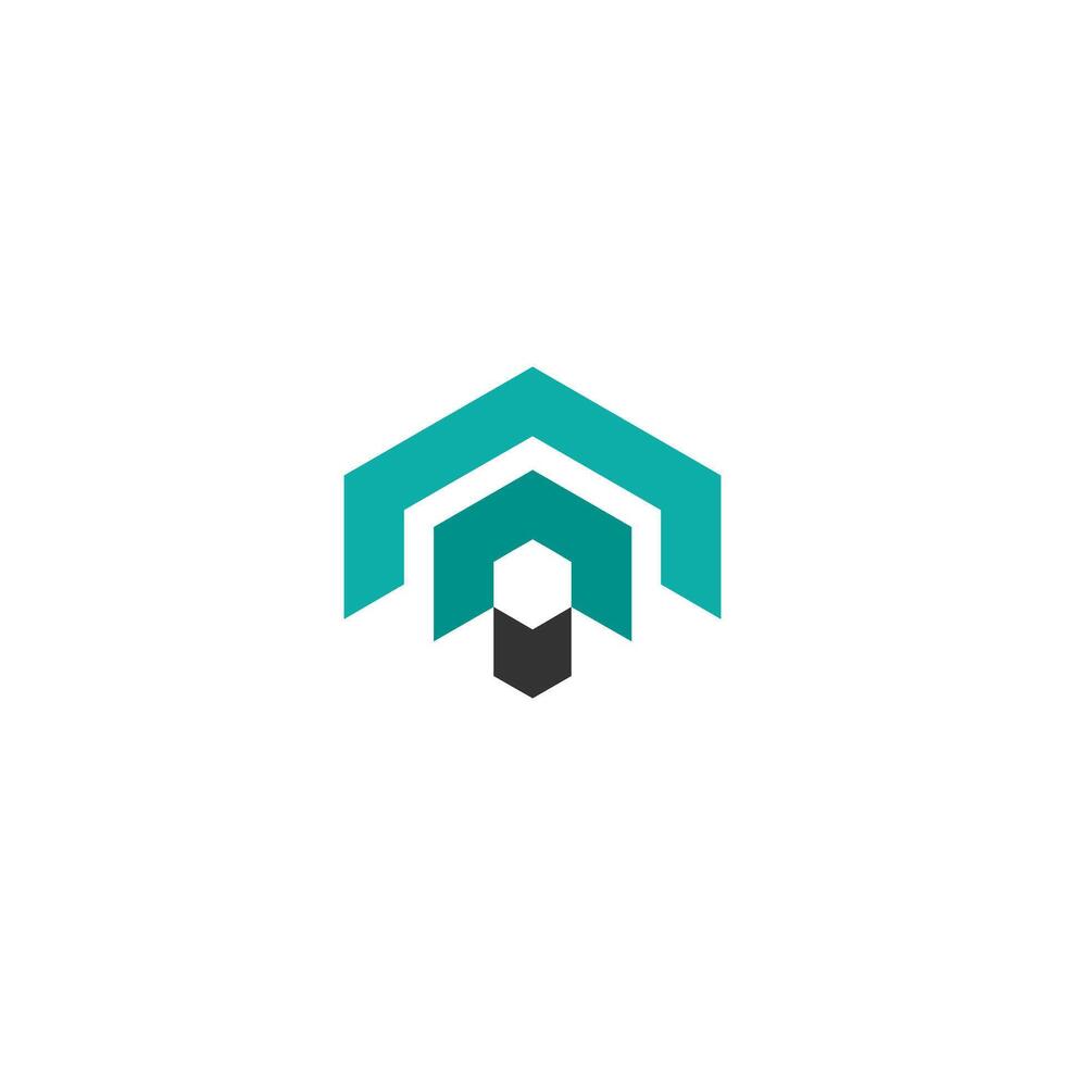 Building A,Geometric Monogram Logo. Suitable for Business sport, technology, fashion, digital And future creative Business vector