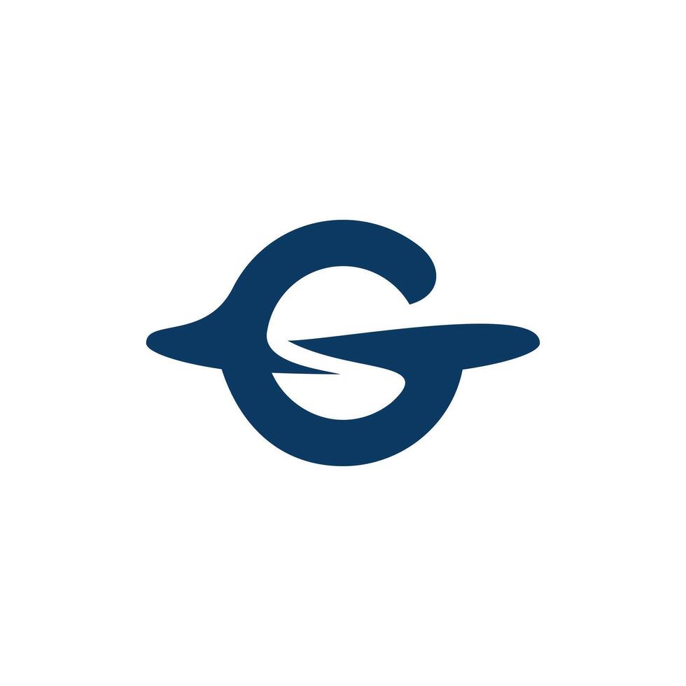 G Space minimalist logo, space abstract vector