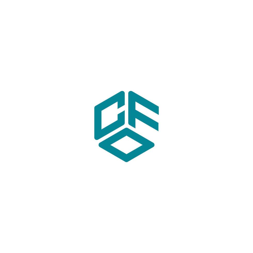 CF logo, C letter , F symbol in hexagon vector