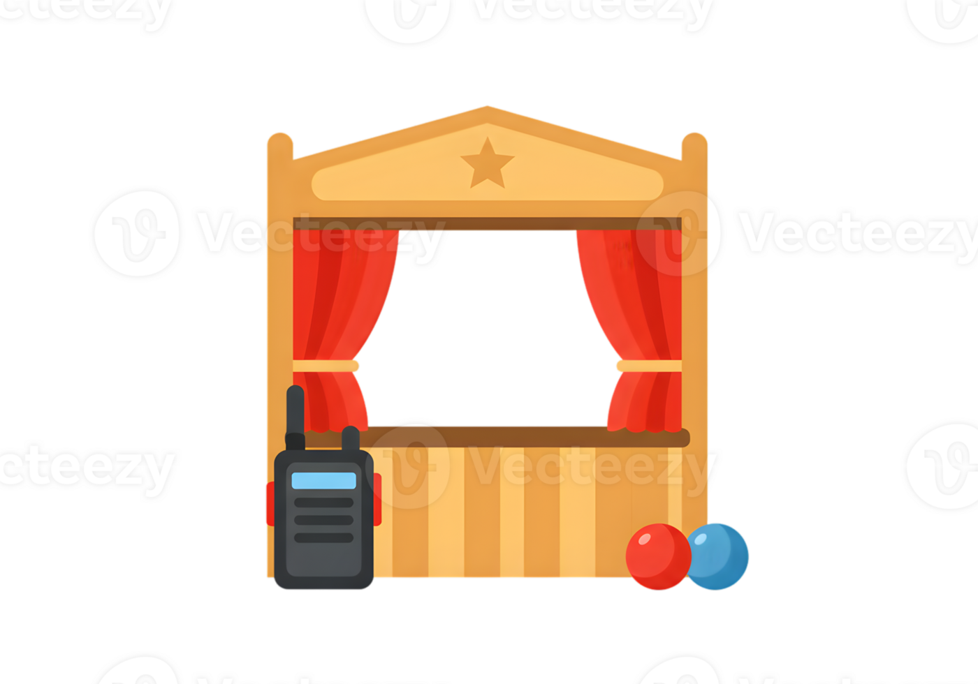 Pixel Art Puppet Theater Stage Design png
