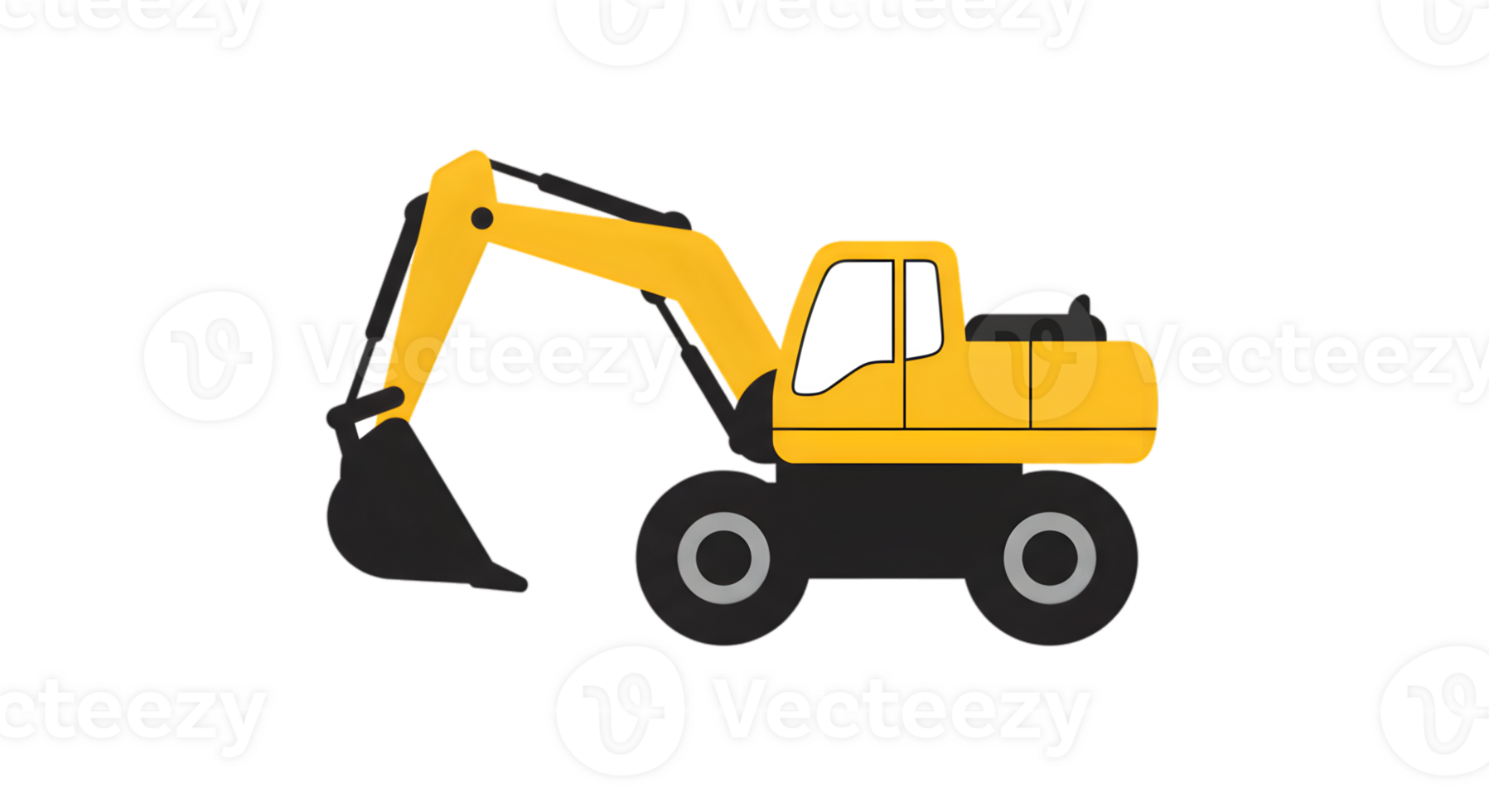 Simple Pixel Art Yellow Excavator png