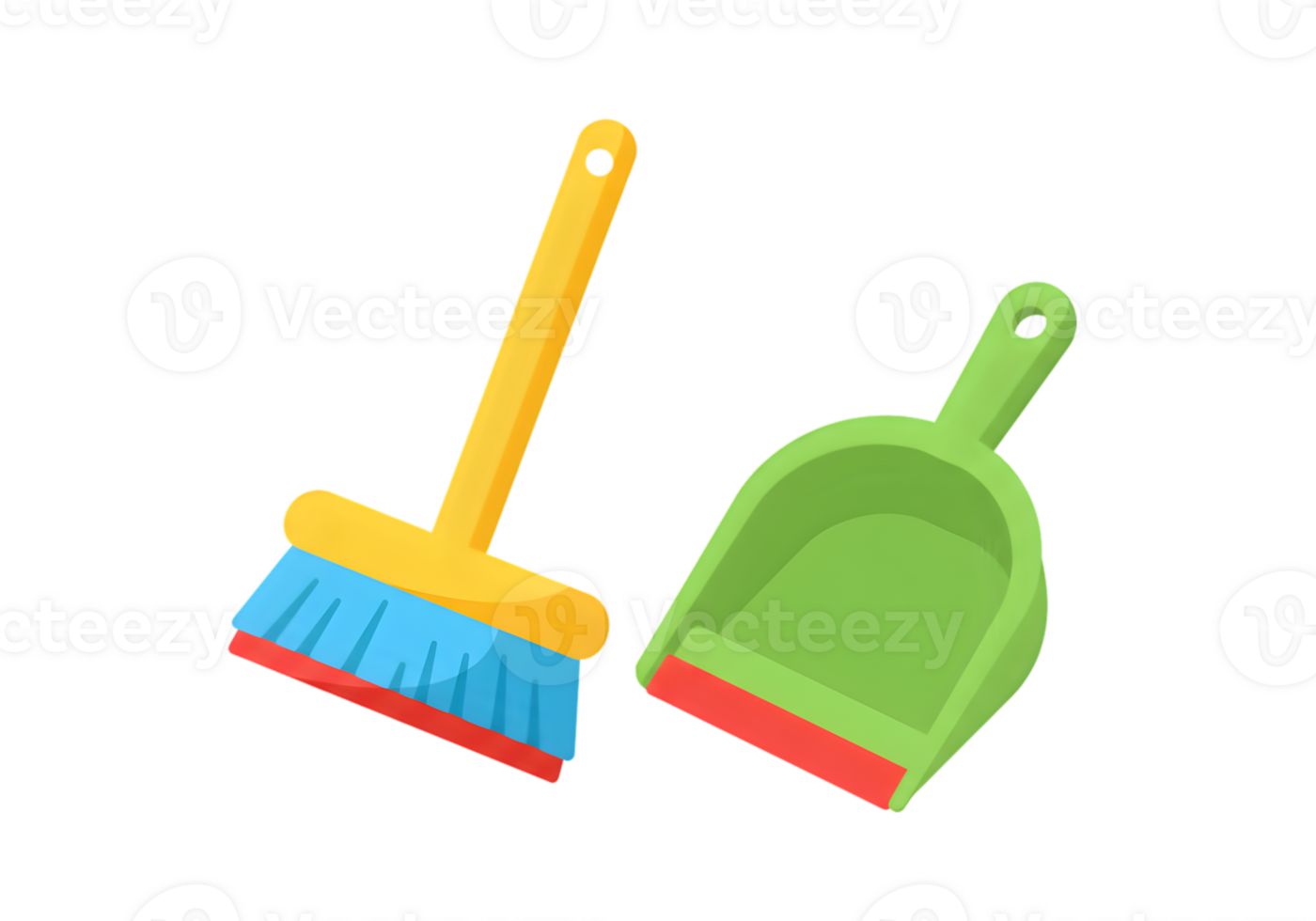 Colorful Broom And Dustpan Illustration png