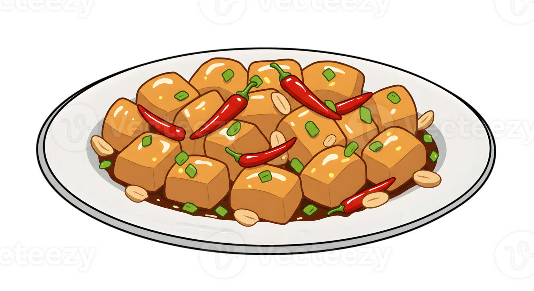 Pixel Art Illustration Of Crispy Tofu Stir Fry png