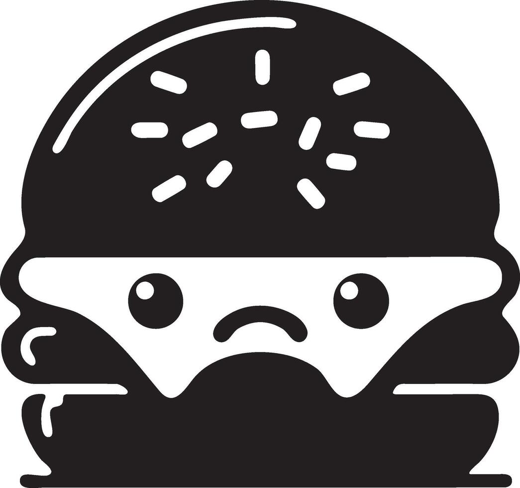 Funny Hamburger Logo Icon. vector