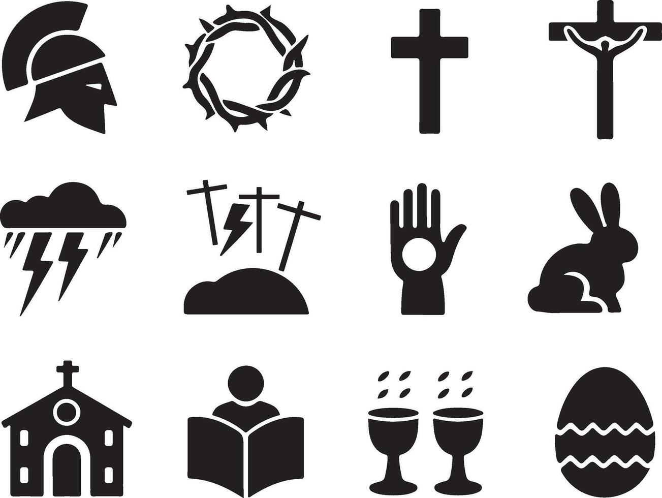 easter icons illustration vector