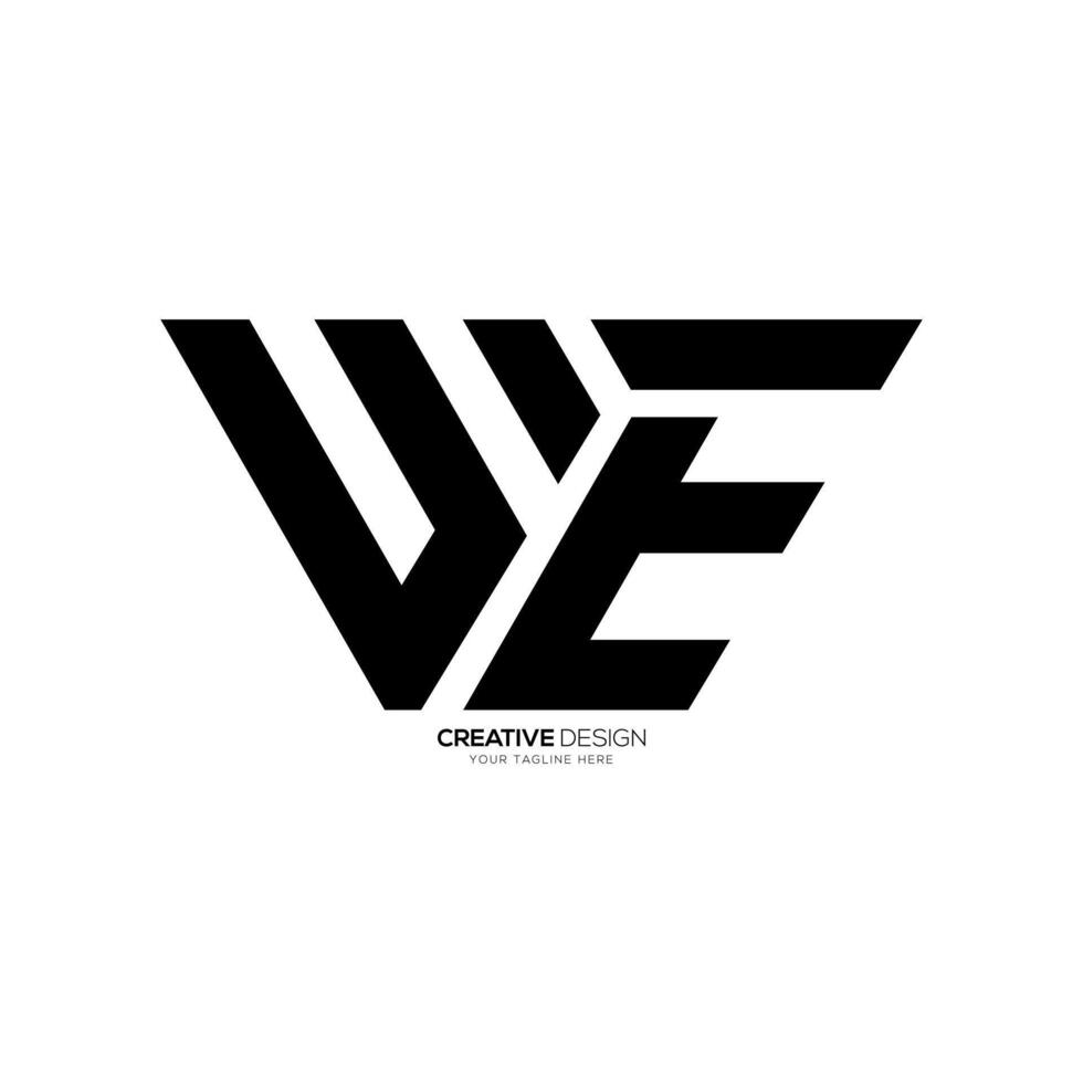 Letter We modern flat unique shape abstract monogram typography logo. EW logo vector
