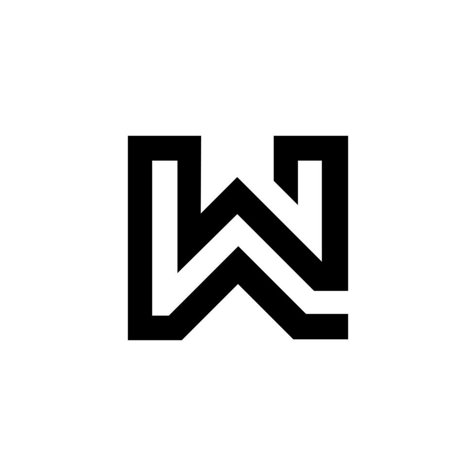 Letter W line art creative modern monogram elegant logo concept vector
