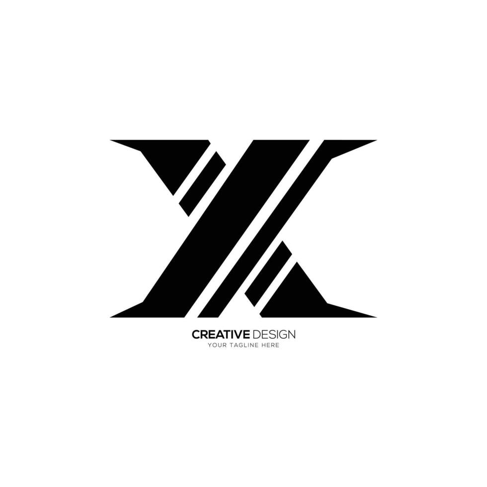 Letter X modern line shape abstract monogram logo vector